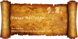 Vanya Mónika névjegykártya