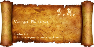 Vanya Mónika névjegykártya