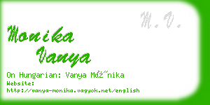 monika vanya business card